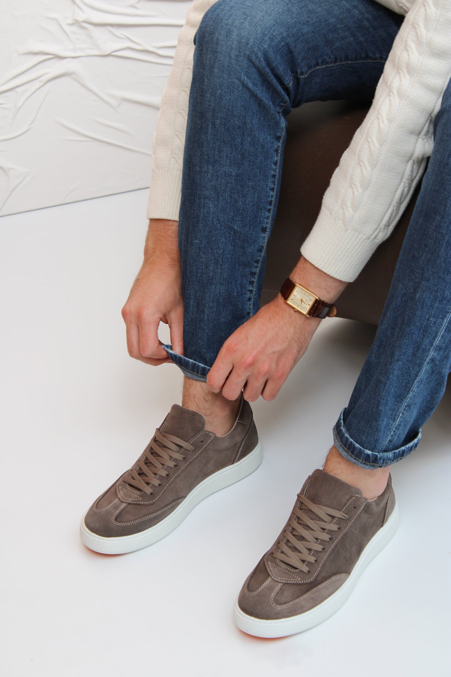 Taupe Suède Low-Tops