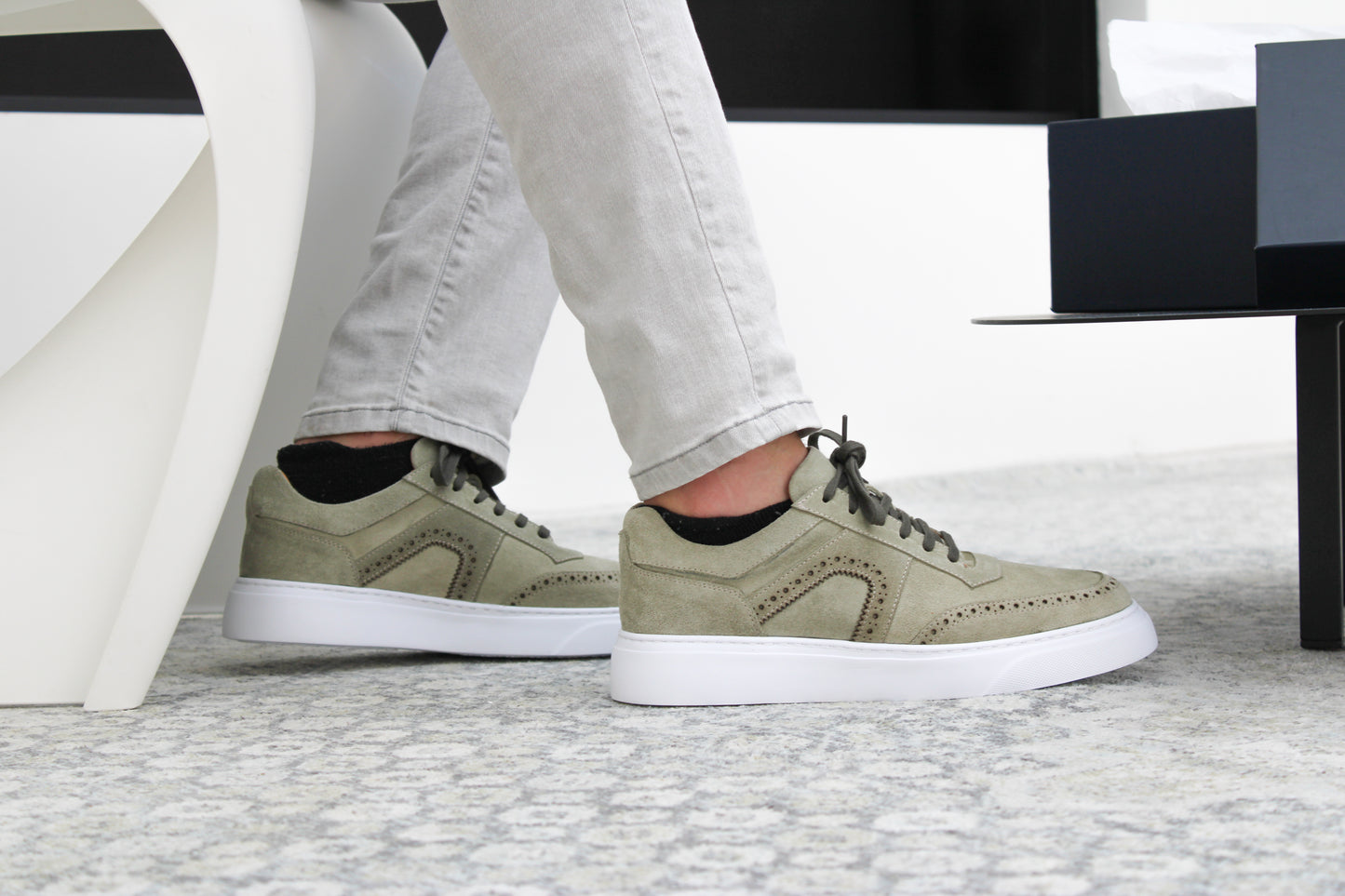 Olive Brogue Sneaker